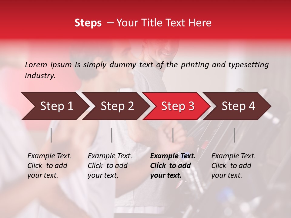 Two Men Running On A Treadmill In A Gym PowerPoint Template