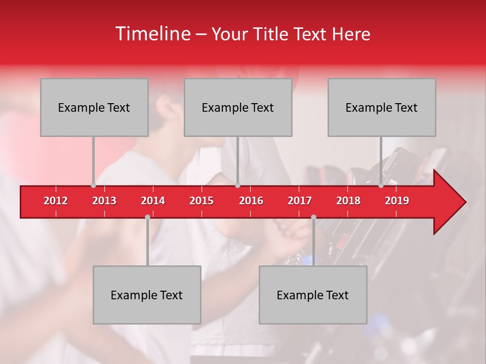 Two Men Running On A Treadmill In A Gym PowerPoint Template