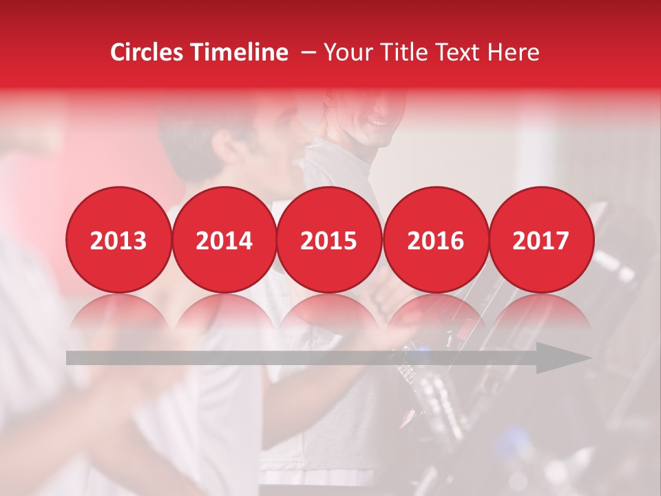 Two Men Running On A Treadmill In A Gym PowerPoint Template