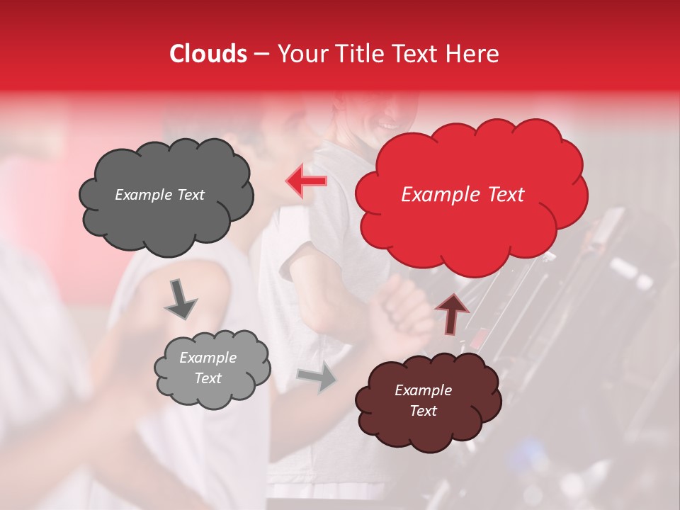 Two Men Running On A Treadmill In A Gym PowerPoint Template