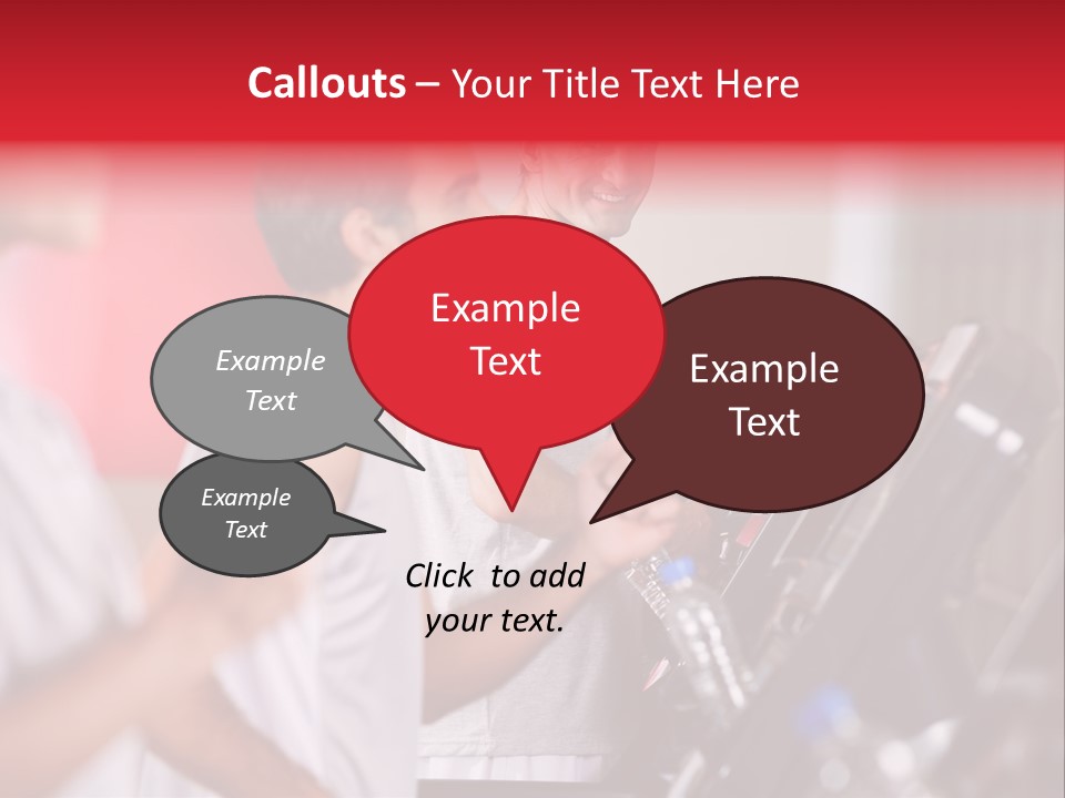 Two Men Running On A Treadmill In A Gym PowerPoint Template