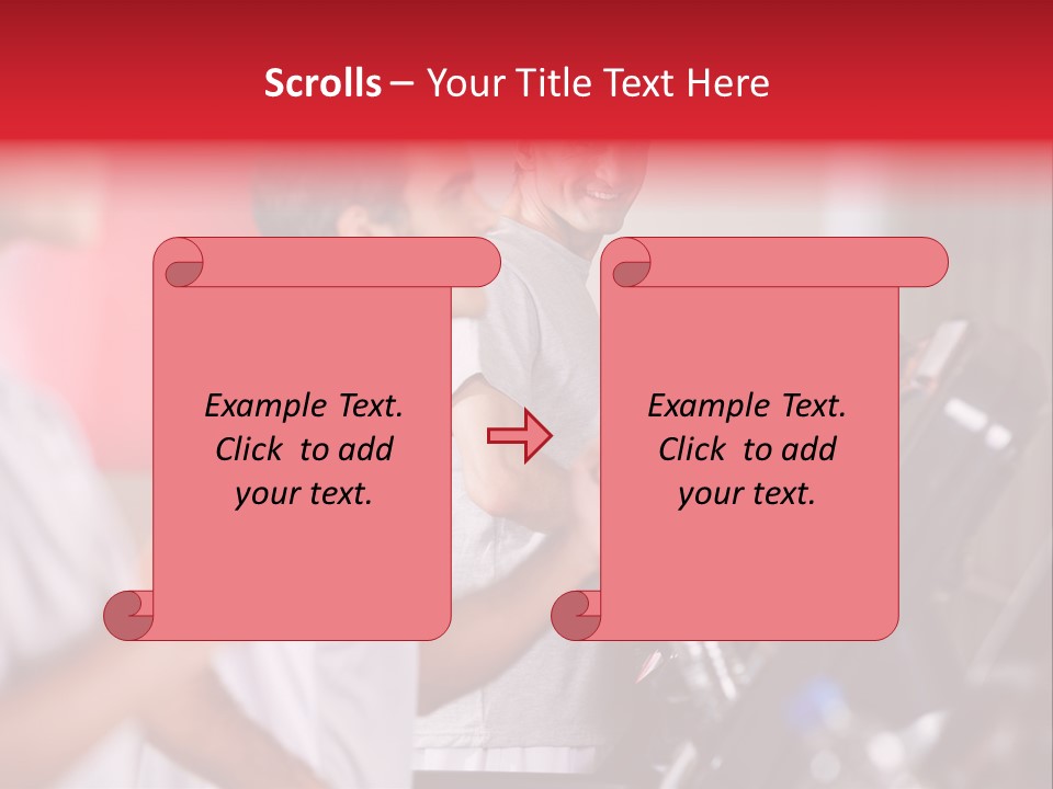 Two Men Running On A Treadmill In A Gym PowerPoint Template