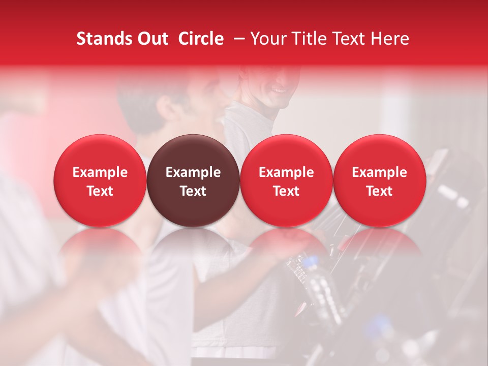 Two Men Running On A Treadmill In A Gym PowerPoint Template