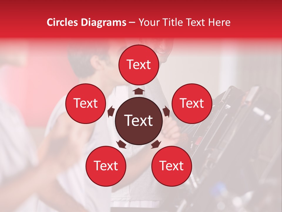 Two Men Running On A Treadmill In A Gym PowerPoint Template