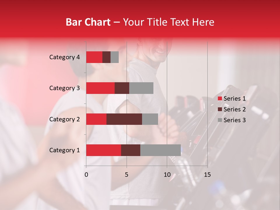 Two Men Running On A Treadmill In A Gym PowerPoint Template