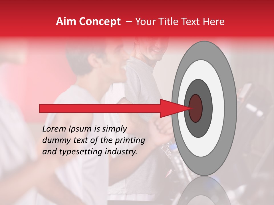 Two Men Running On A Treadmill In A Gym PowerPoint Template