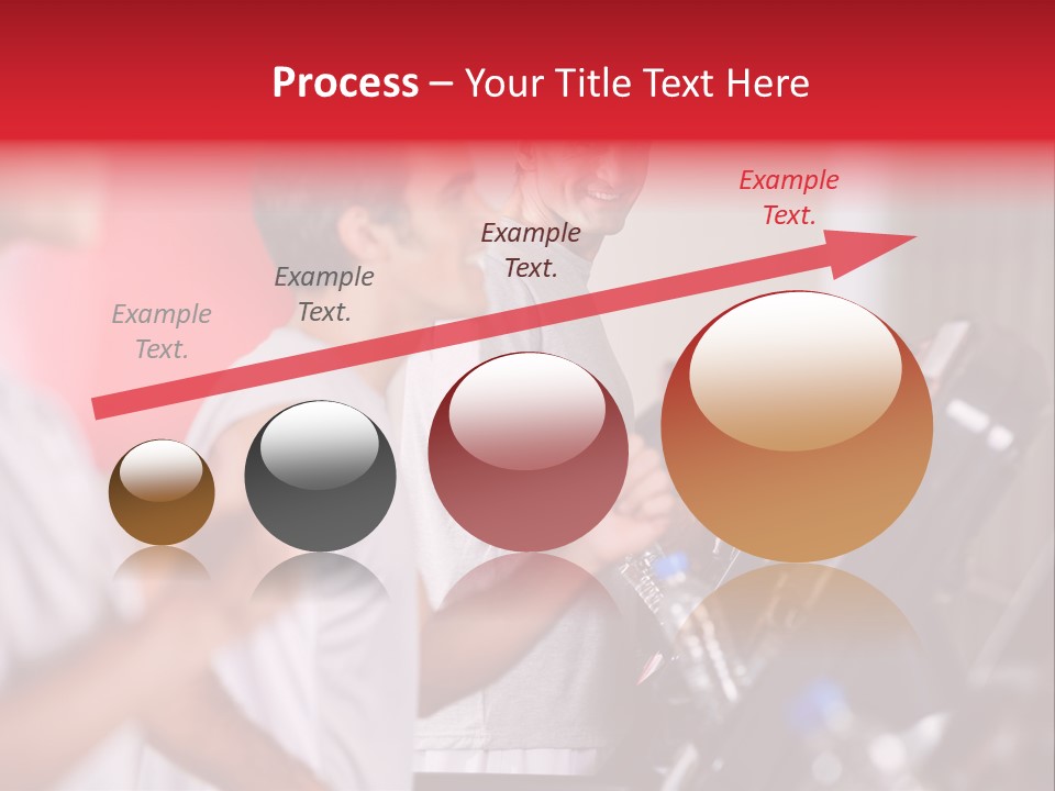 Two Men Running On A Treadmill In A Gym PowerPoint Template