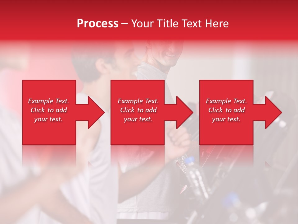 Two Men Running On A Treadmill In A Gym PowerPoint Template