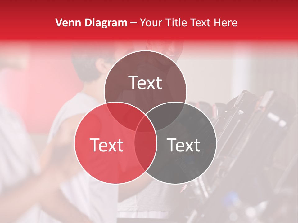 Two Men Running On A Treadmill In A Gym PowerPoint Template