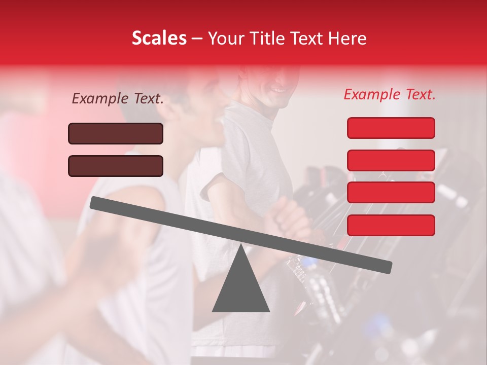 Two Men Running On A Treadmill In A Gym PowerPoint Template