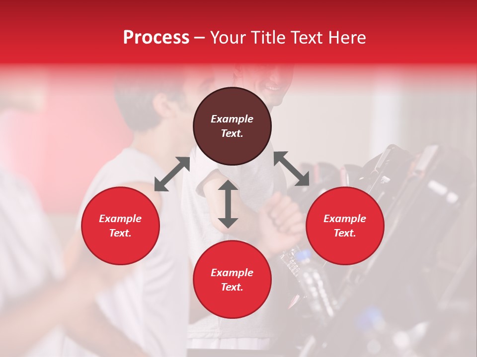 Two Men Running On A Treadmill In A Gym PowerPoint Template
