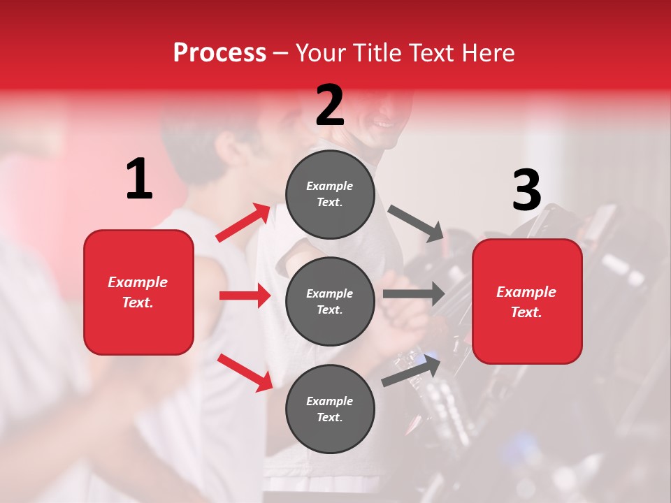 Two Men Running On A Treadmill In A Gym PowerPoint Template