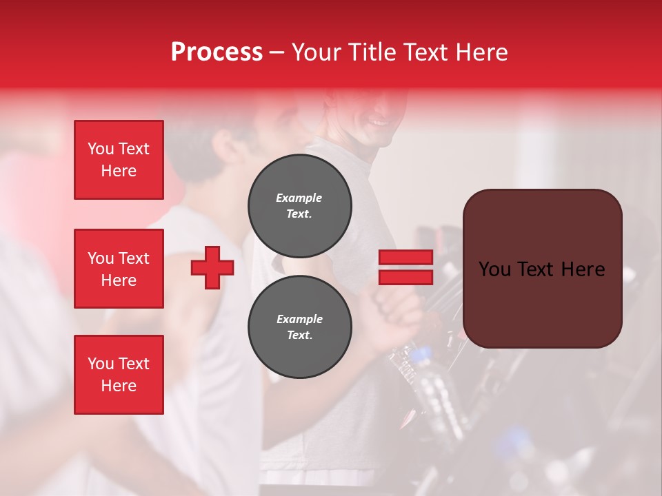 Two Men Running On A Treadmill In A Gym PowerPoint Template