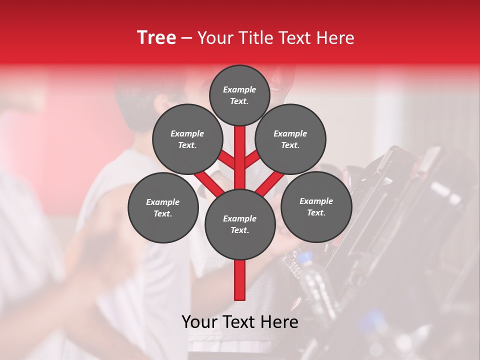 Two Men Running On A Treadmill In A Gym PowerPoint Template