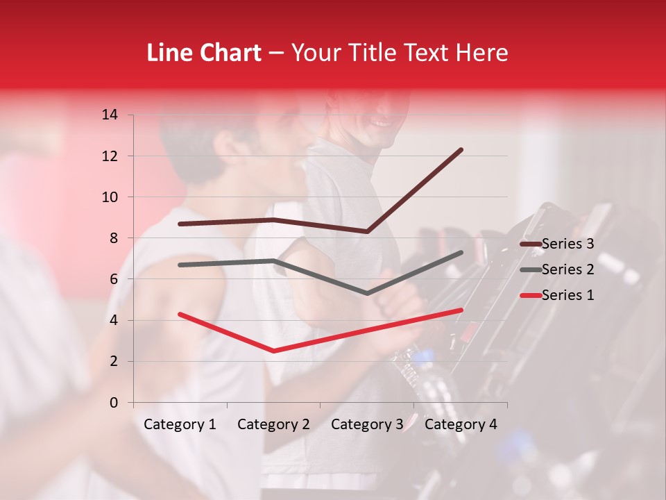 Two Men Running On A Treadmill In A Gym PowerPoint Template
