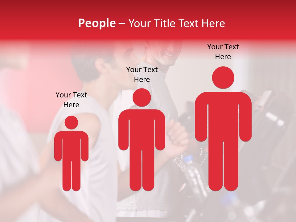 Two Men Running On A Treadmill In A Gym PowerPoint Template