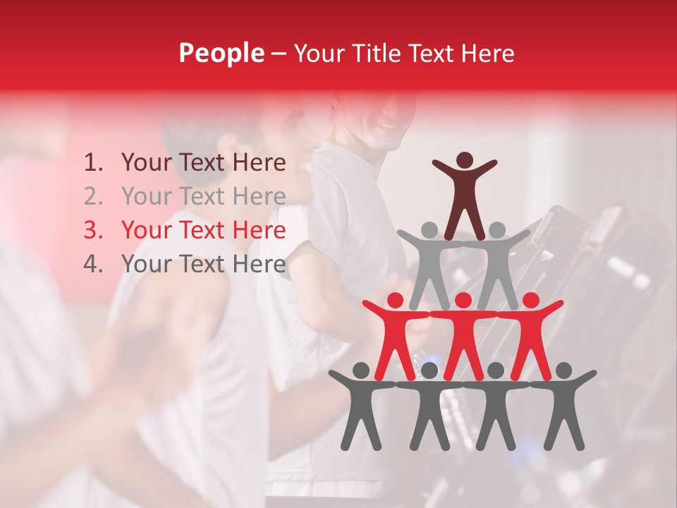 Two Men Running On A Treadmill In A Gym PowerPoint Template