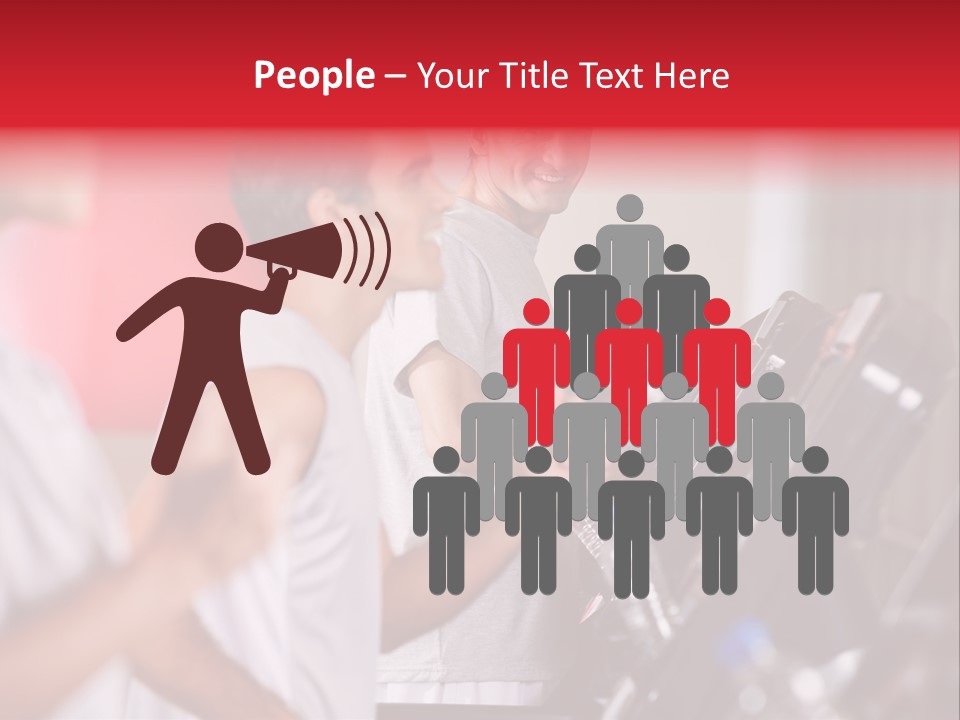 Two Men Running On A Treadmill In A Gym PowerPoint Template