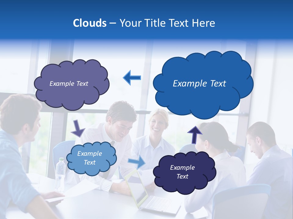 A Group Of People Sitting Around A Table Talking PowerPoint Template