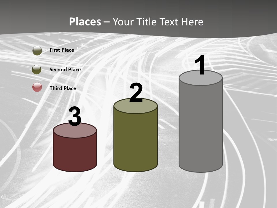 A Black And White Photo Of A City Street PowerPoint Template