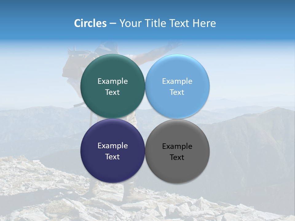 A Man With A Backpack On Top Of A Mountain PowerPoint Template