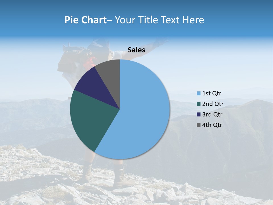 A Man With A Backpack On Top Of A Mountain PowerPoint Template
