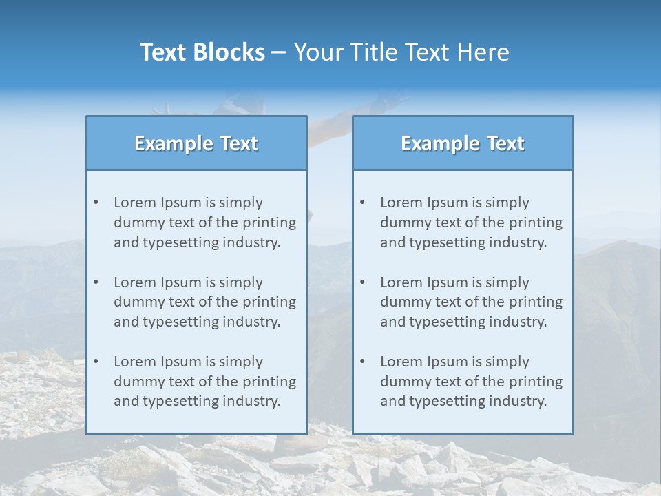 A Man With A Backpack On Top Of A Mountain PowerPoint Template