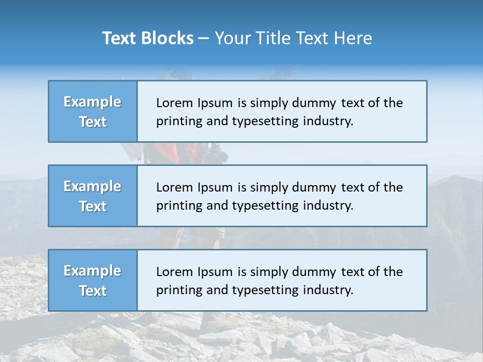 A Man With A Backpack On Top Of A Mountain PowerPoint Template