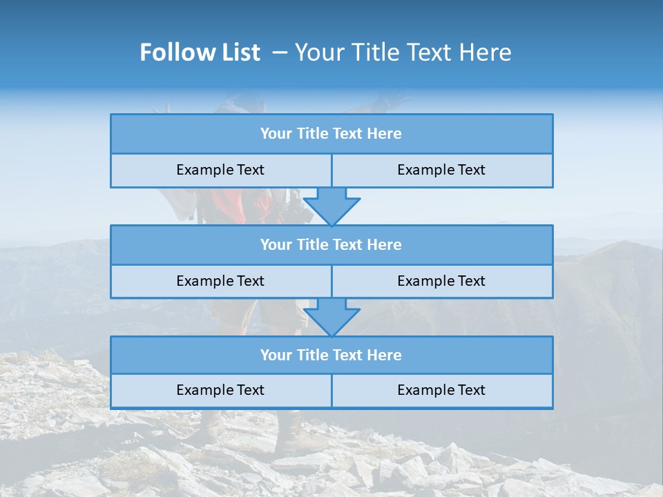 A Man With A Backpack On Top Of A Mountain PowerPoint Template