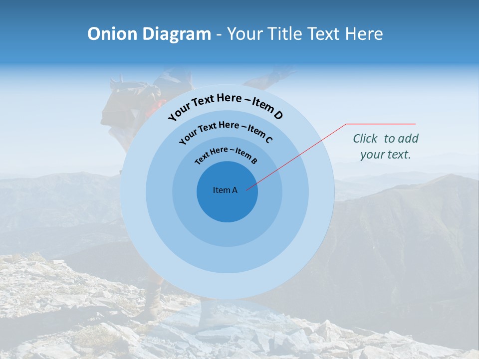A Man With A Backpack On Top Of A Mountain PowerPoint Template