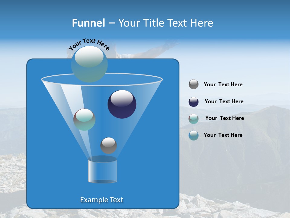 A Man With A Backpack On Top Of A Mountain PowerPoint Template
