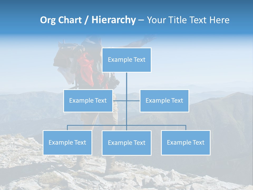 A Man With A Backpack On Top Of A Mountain PowerPoint Template