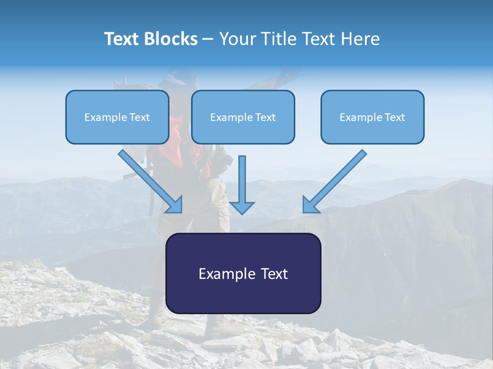 A Man With A Backpack On Top Of A Mountain PowerPoint Template