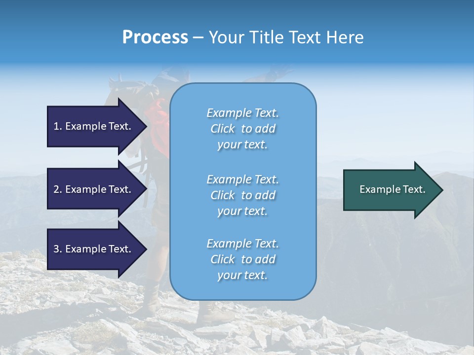 A Man With A Backpack On Top Of A Mountain PowerPoint Template