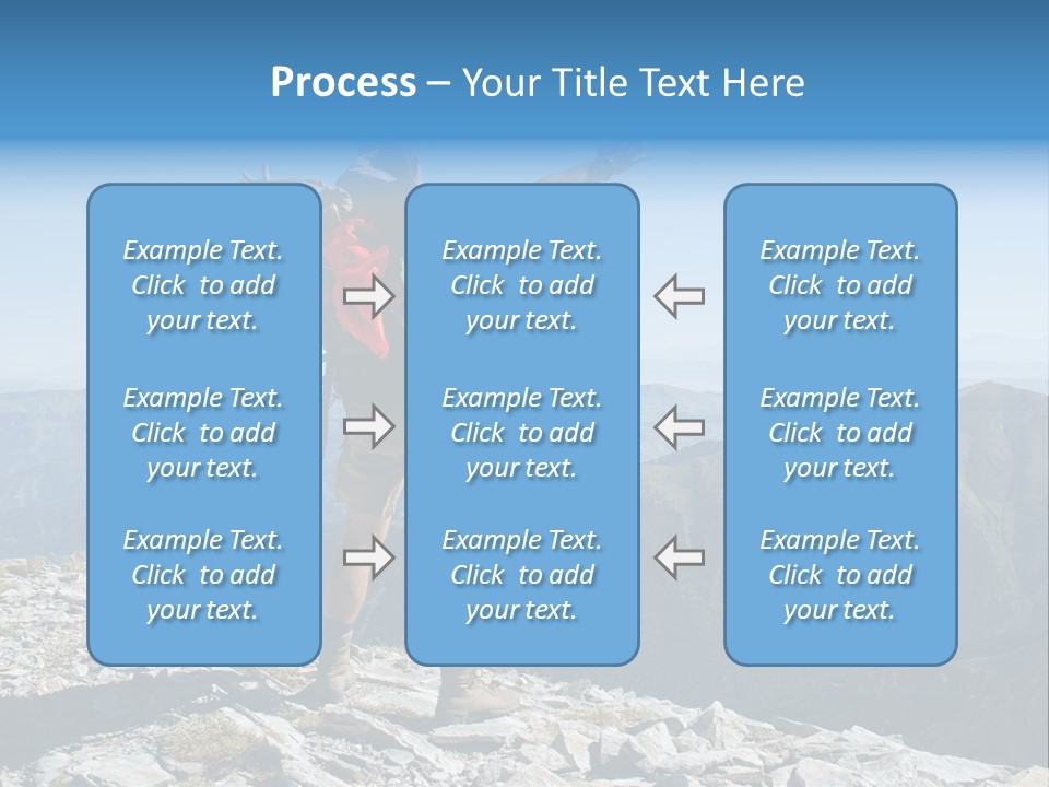 A Man With A Backpack On Top Of A Mountain PowerPoint Template