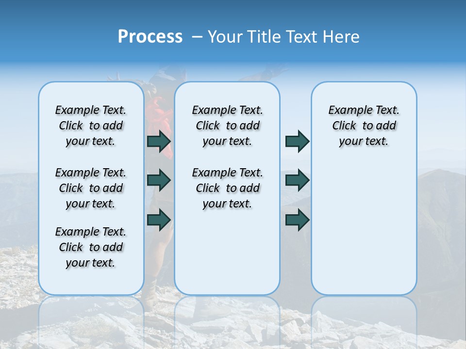 A Man With A Backpack On Top Of A Mountain PowerPoint Template