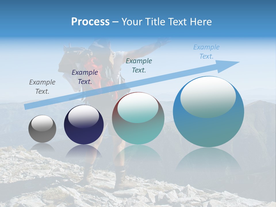 A Man With A Backpack On Top Of A Mountain PowerPoint Template