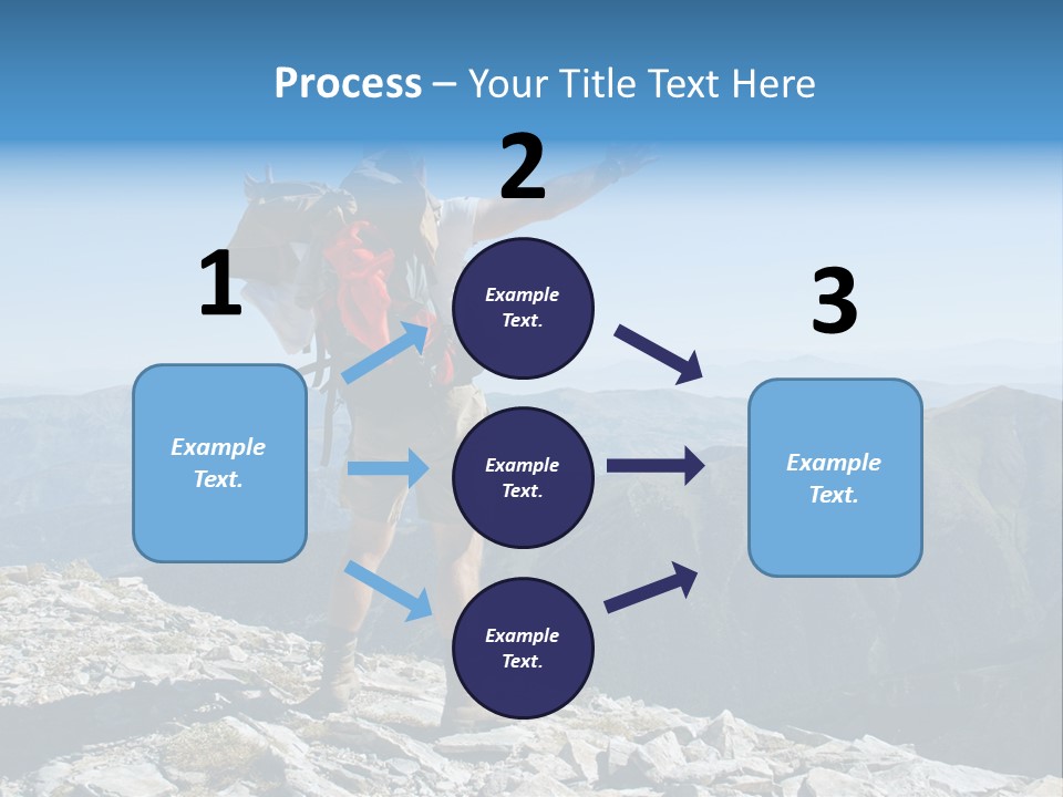 A Man With A Backpack On Top Of A Mountain PowerPoint Template