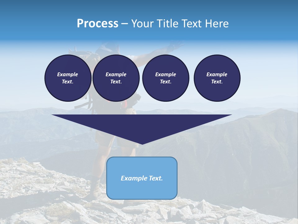 A Man With A Backpack On Top Of A Mountain PowerPoint Template