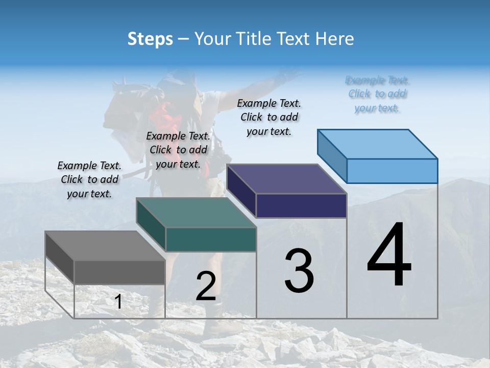 A Man With A Backpack On Top Of A Mountain PowerPoint Template