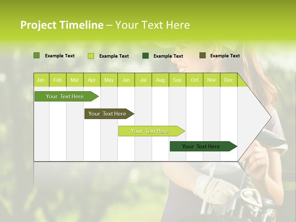 A Woman In A Purple Shirt And White Visor Holding A Golf Club PowerPoint Template