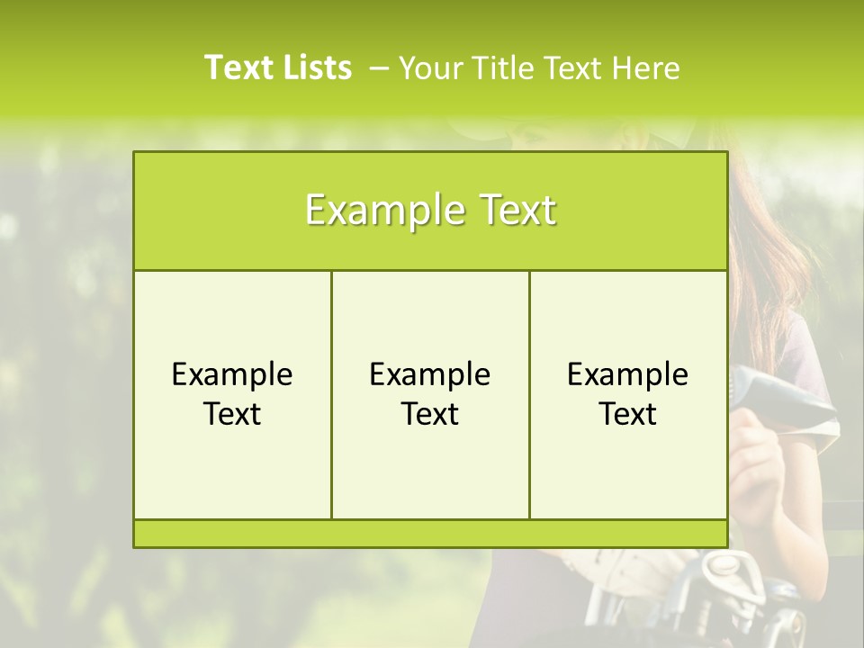 A Woman In A Purple Shirt And White Visor Holding A Golf Club PowerPoint Template