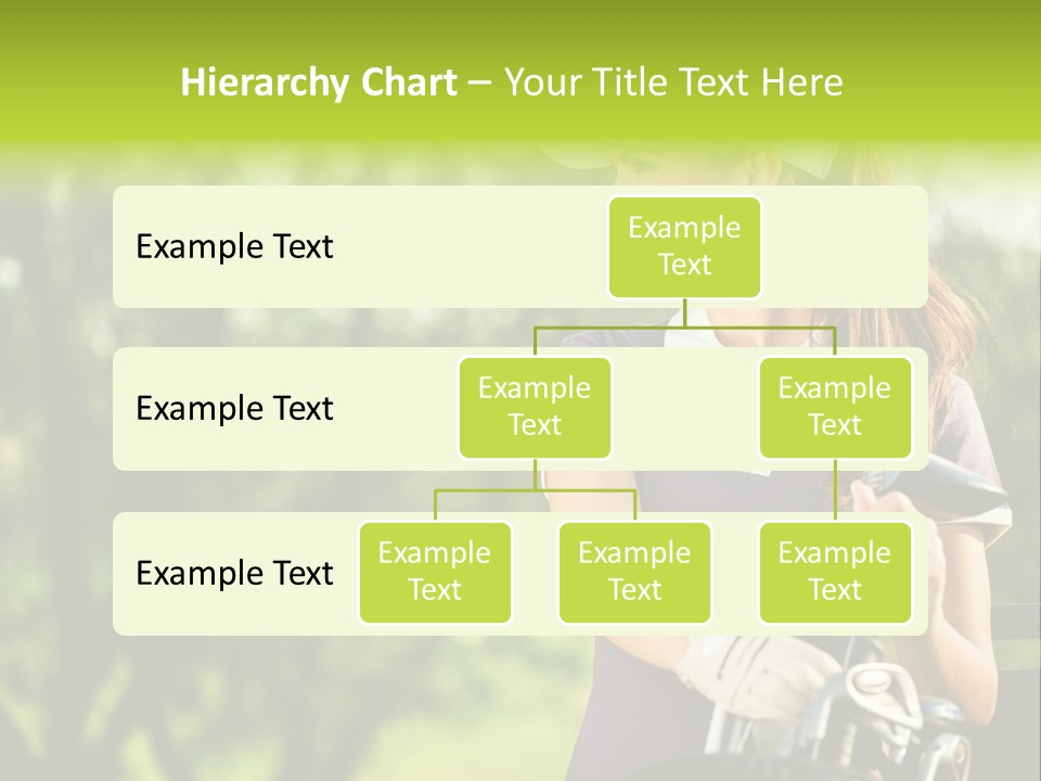 A Woman In A Purple Shirt And White Visor Holding A Golf Club PowerPoint Template