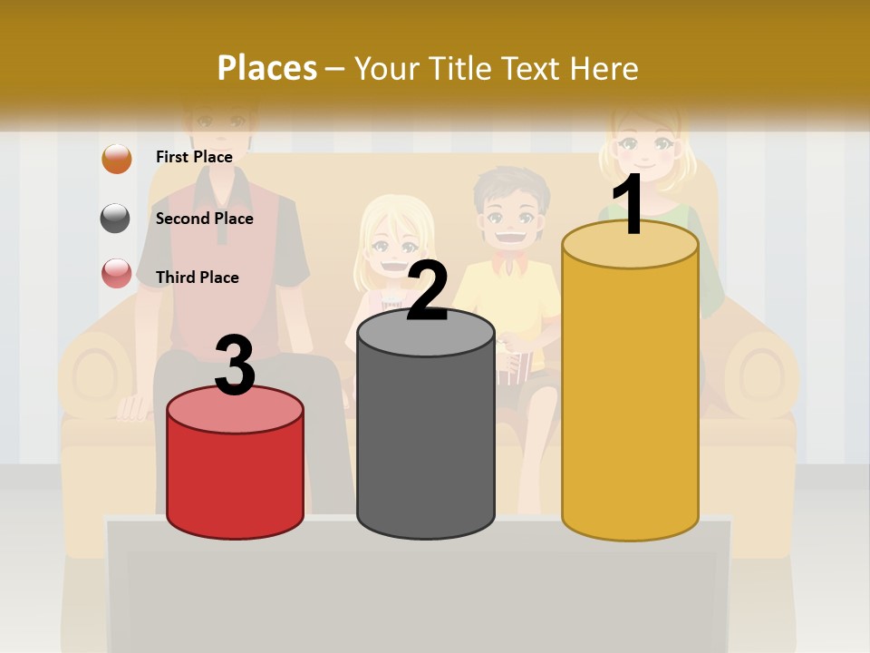 A Family Sitting On A Couch In A Living Room PowerPoint Template