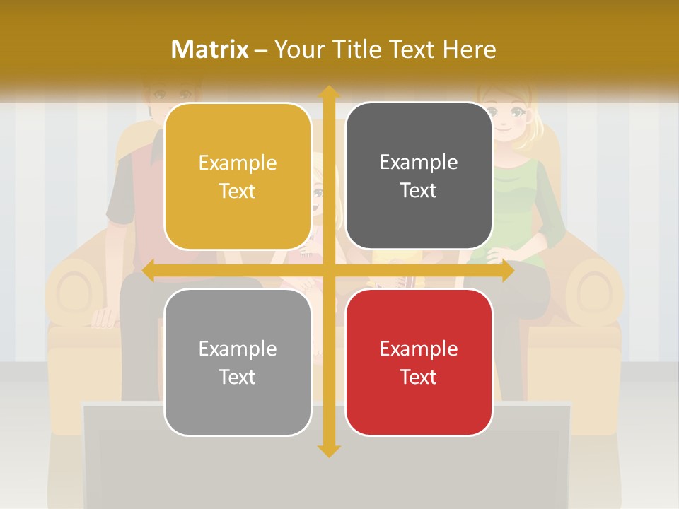 A Family Sitting On A Couch In A Living Room PowerPoint Template