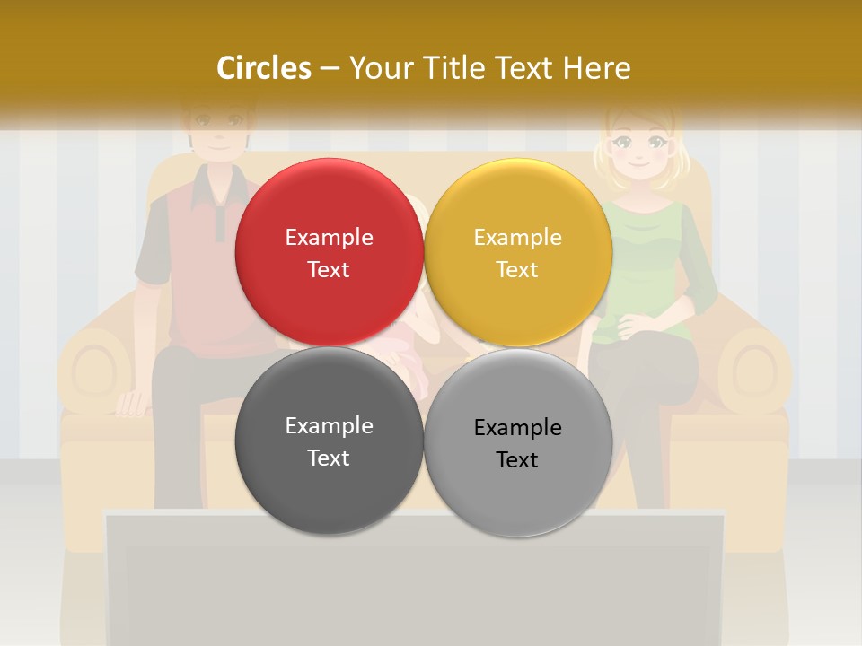 A Family Sitting On A Couch In A Living Room PowerPoint Template