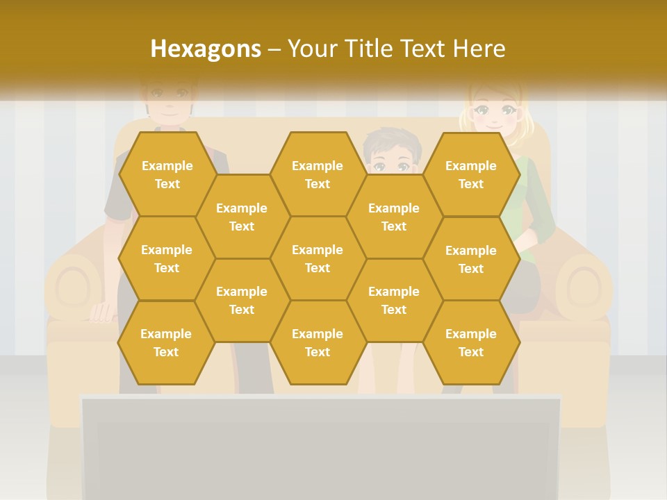 A Family Sitting On A Couch In A Living Room PowerPoint Template