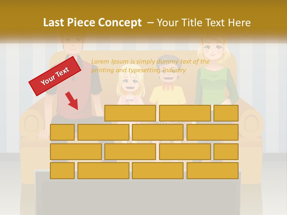 A Family Sitting On A Couch In A Living Room PowerPoint Template