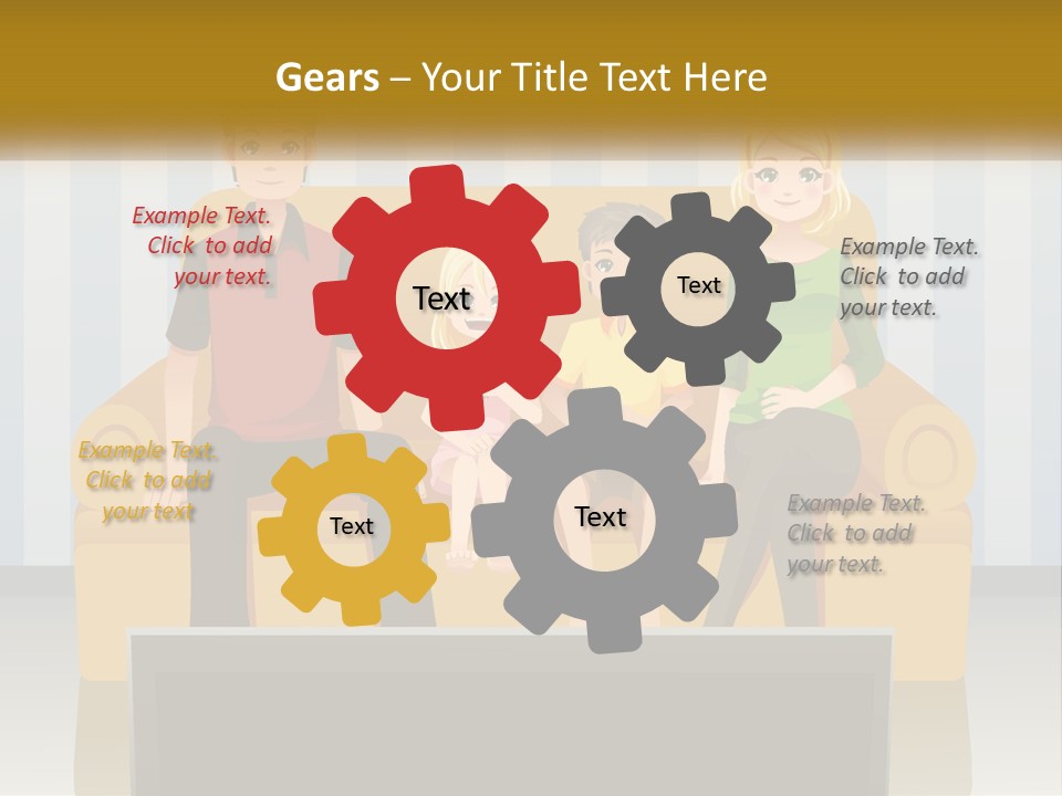 A Family Sitting On A Couch In A Living Room PowerPoint Template