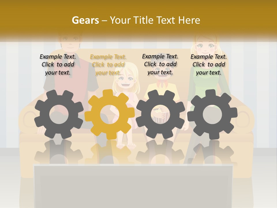 A Family Sitting On A Couch In A Living Room PowerPoint Template